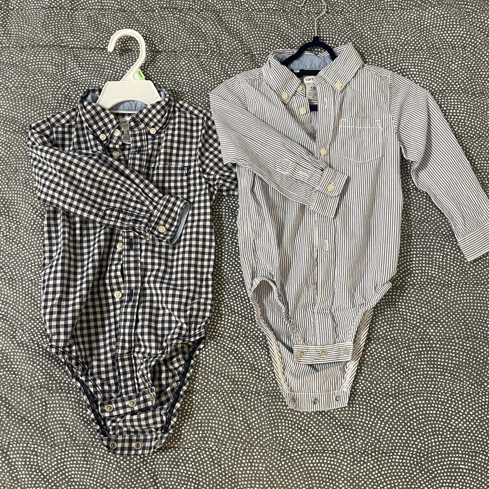 2 for 1 infant button down onesie